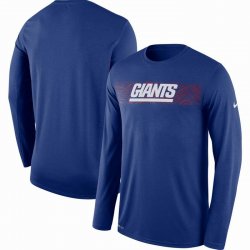 Men\'s New York Giants Nike Royal Sideline Seismic Legend Long Sleeve T-Shirt