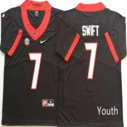 Youth Georgia Bulldogs #7 D Andre Swift black College Football Color Rush Limited Jersey