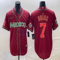 2023 World Cup Mexico #7 Julio Urias red majestic baseball jerseys 106