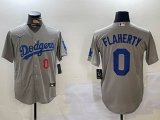 Los Angeles Dodgers #0 Jack Flaherty gray majestic baseball Jersey