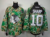 Reebok Chicago Blackhawks SHARP #10 camo Green nhl Jersey