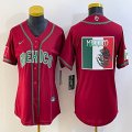 Women 2023 World Cup Mexico blank red majestic baseball jerseys 15