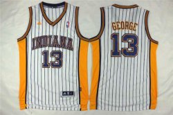 2015 Indiana pacers #13 Paul George white nba signature jerseys Blue stripes