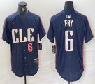 Nike Cleveland Indians #6 Fry blue majestic baseball jersey -BD 01