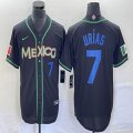 2023 World Cup Mexico #7 Julio Urias black majestic baseball jerseys 142