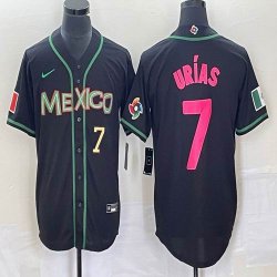 2023 World Cup Mexico #7 Julio Urias black majestic baseball jerseys 157