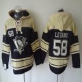 Pittsburgh Penguins #58 Kris Letang black beige Hockey Hooded Sweatshirt