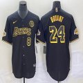 Nike Los Angeles Dodgers #8 and #24 Kobe Bryant black NBA and baseball Jerseys Joint name -BD