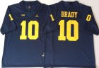 Jordan Brand Michigan Wolverines Tom Brady #10 blue College Football Limited Jersey-PNS