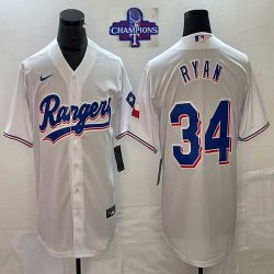 2023 Champions Nike Texas Rangers #34 Nolan Ryan white majestic baseball jerseys