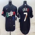 Nike Los Angeles Dodgers #7 Julio Urias black throwback majestic baseball jersey-BD 02