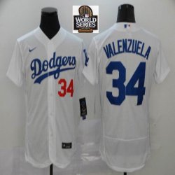 Nike Los Angeles Dodgers 34 Fernando Valenzuela white Flexbase Authentic Collection Jersey