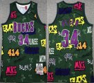 Milwaukee Bucks #34 Ray Allen black green nba jersey-XD 001