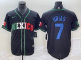 2023 World Cup Mexico #7 Julio Urias black majestic baseball jerseys 86