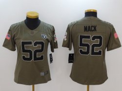 Women Nike Oakland Raiders 52 Khalil Mack green USA flag Color Rush Limited Jersey