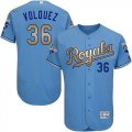 2016 Kansas Royals #36 Volquez skyblue gold Flexbase Authentic Collection Jersey