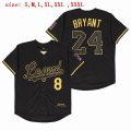 Legend #8 and #24 Kobe Bryant black Sports Shorts Sleeves Commemorative Edition -SG