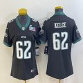 2023 super bowl Youth Nike Philadelphia Eagles #62 Jason Kelce black Color Rush Limited Jersey