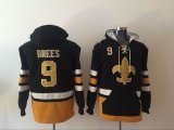 New Orleans Saints 9 Drew Brees black nfl Hooded Sweatshirt