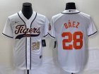 Nike Detroit Tigers #28 Javi Baez white Majestic baseball jerseys Joint name -BD 02