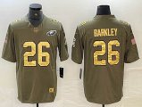 Nike Philadelphia Eagles #26 Saquon Barkley green Salute To Service Limited Jerseys 01