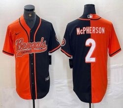 Nike Cincinnati Bengals #2 Evan McPherson orange black Splits baseball jerseys Joint name -BD