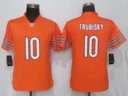 Women Nike Chicago Bears #10 Mitchell Trubisky orange Color Rush Limited Jerseys