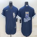 Nike kansas city royals blank blue majestic MLB baseball jerseys -BD 02