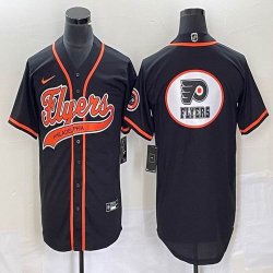 Nike Philadelphia Flyers blank black NHL hockey jerseys Joint name 01