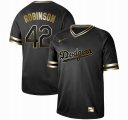 Nike Los Angeles Dodgers #42 Jackie Robinson black gold baseball jersey