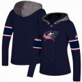 Custom Adidas Columbus Blue Jackets blue Ice Hockey Hooded Sweatshirt