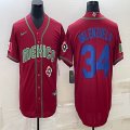 2023 World Cup Mexico #34 Fernando Valenzuela red majestic baseball jerseys 19