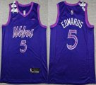 Nike Minnesota Timberwolves #5 Anthony Edwards purple basketball jersey-