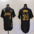 Los Angeles Lakers #8 and 24 Kobe Bryant black Nike nba jerseys Joint name-BD 01