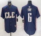 Nike Cleveland Indians #6 Fry blue majestic baseball jersey -BD