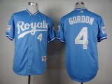 Kansas City Royals Alex Gordon 4# skyblue 1985 throwback baseball jersey