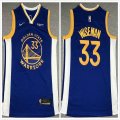 Nike Golden State Warriors #33 James Wiseman blue nba basketball jerseys-XD