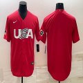 2023 World Cup blank red USA majestic baseball jerseys 02