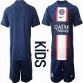 2022-2023 Paris Saint-Germain club blue kid soccer jerseys home