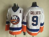 New York Islanders #9 Clark Gillies white CCM ice hockey jersey A patch