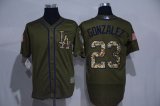 Los Angeles Dodgers Adrian Gonzalez #23 Green Salute to Service Stitched MLB Jersey