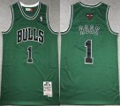 Chicago Bulls #1 Derrick Rose green throwback NBA jerseys -XD