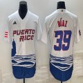 Puerto Rico Baseball #39 Edwin Diaz white 2023 World Baseball Classic Replica Player Jersey 08