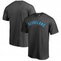 Men's Cleveland Indians Fanatics Branded Charcoal 2018 Father's Day Blue Wordmark T-Shirt