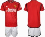 2023-2024 Manchester United club red white soccer jerseys home