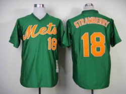 New York Mets 18 Darry Strawberry green throwback mlb jersey