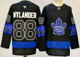 Toronto Maple Leaf #88 William Nylander black blue hockey jersey-PD