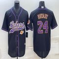 Nike Los Angeless Lakers #24 Kobe Bryant black baseball jerseys Joint name-BD 01