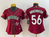 Women 2023 World Cup Mexico #56 Randy Arozarena red majestic baseball jerseys 04