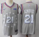 Nike Philadelphia 76ers 21# Joel Embiid gray nba basketball Jersey-S8